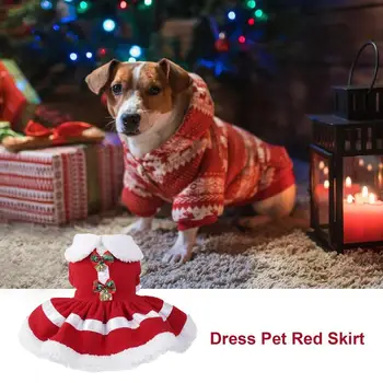 Платья для маленьких собак | Рождественские наряды для красных собак Бархат | тепло Мягкая удобная одежда для домашних животных на молнии для собак и кошек